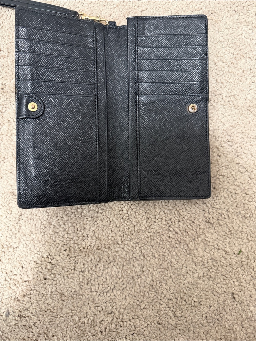 Coach Black Leather Long Wallet wristlet - Picture 3 of 6